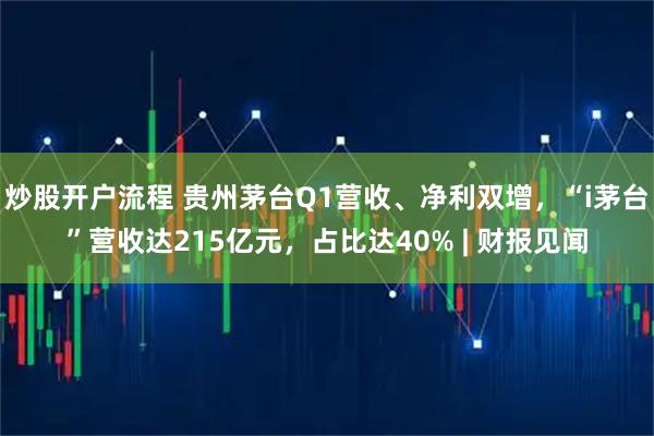 炒股开户流程 贵州茅台Q1营收、净利双增，“i茅台”营收达215亿元，占比达40% | 财报见闻